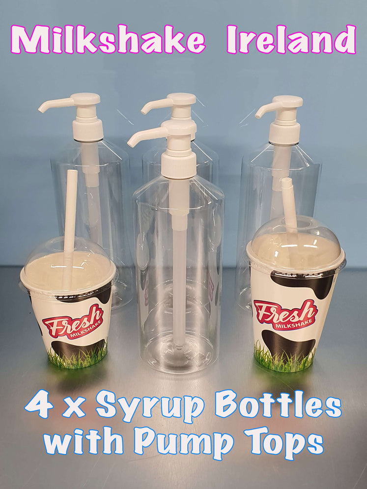 Milkshake Syrup Bottles 1 Litre with Pump Top