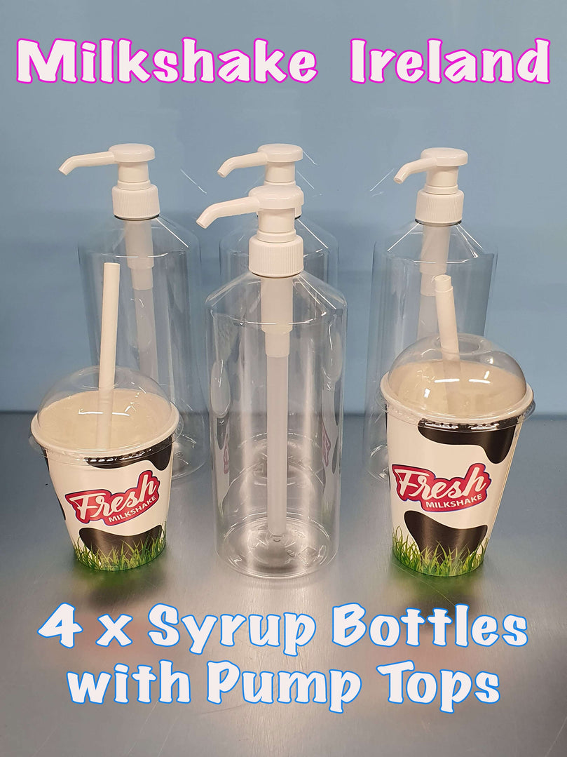 Milkshake Syrup Bottles 1 Litre Pump Top